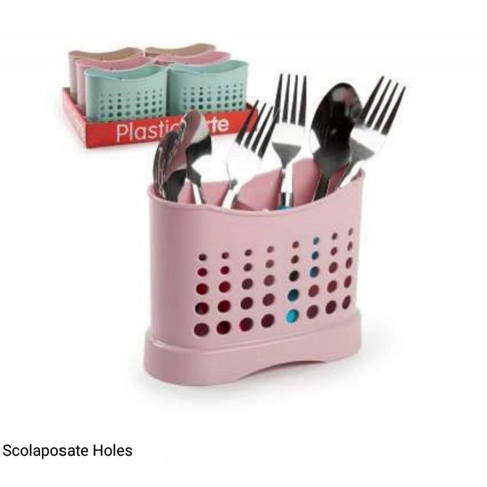 Trade Shop - Scolaposate Holes Vintage Scola Porta Posate Cucina In Plastica Colorata 117171a -