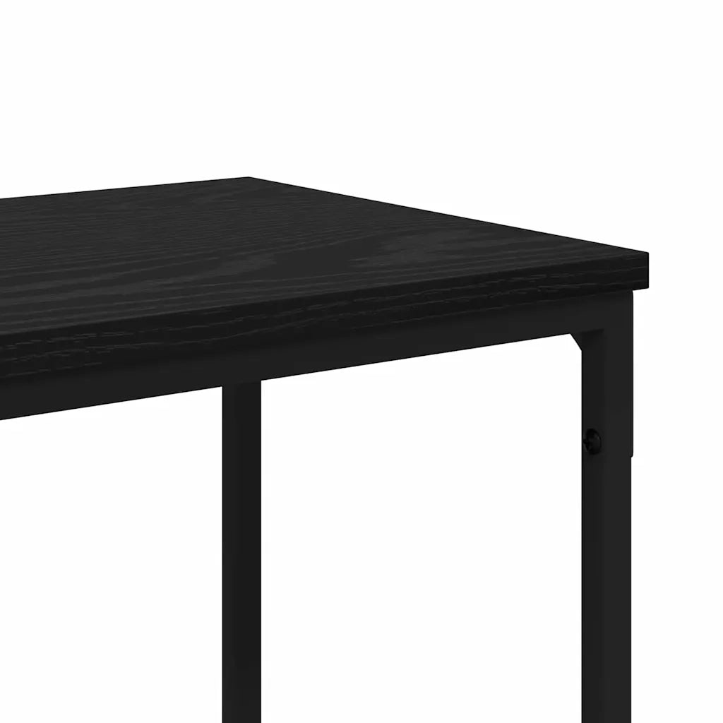Tavolo consolle Rovere Nero 180 x 30 x 75 cm Legno multistrato 881907