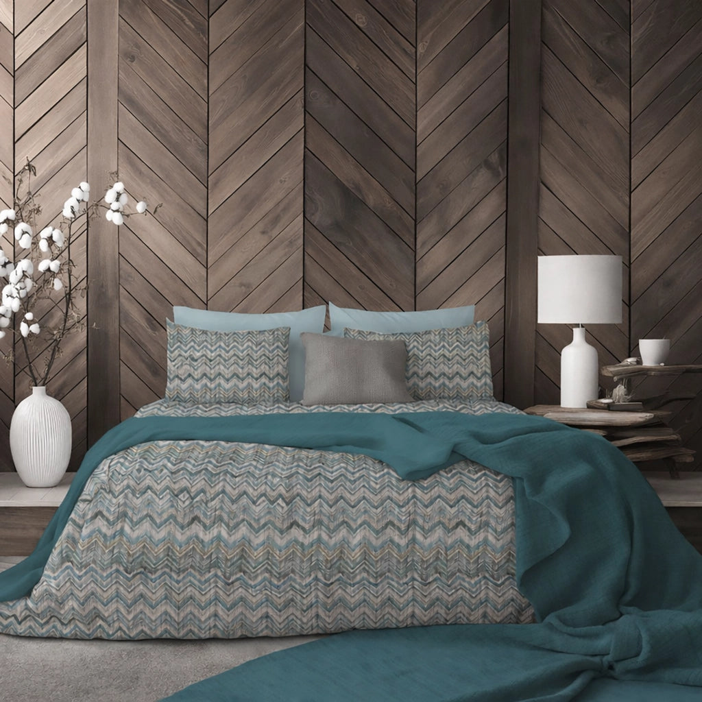 Rosose, set Completo Letto Singolo in Percalle, blu