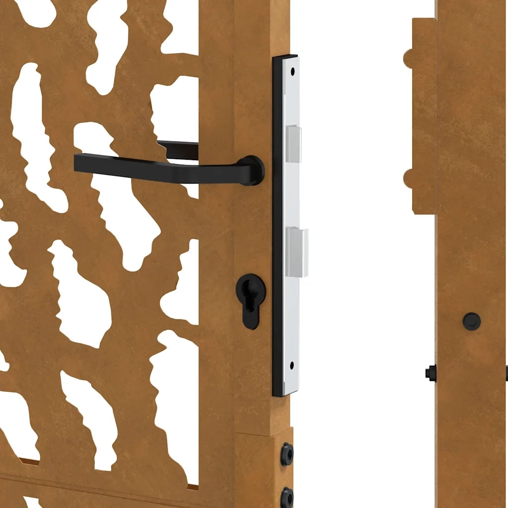 vidaXL Cancello da Giardino 105x180 cm Acciaio Corten Design a Traccia