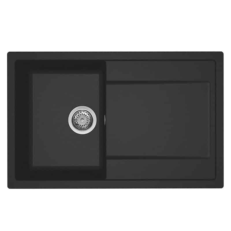 Lavello Elleci Incasso 1 vasca 79x50 Life 300 Granitek Nero LG230040
