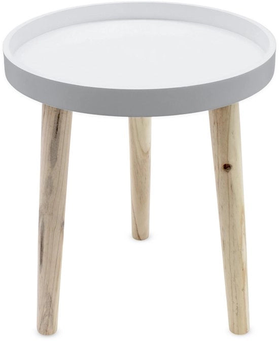 Tavolino decorativo in legno - 36 x 30 cm - Tavolo per salotto - Bianco