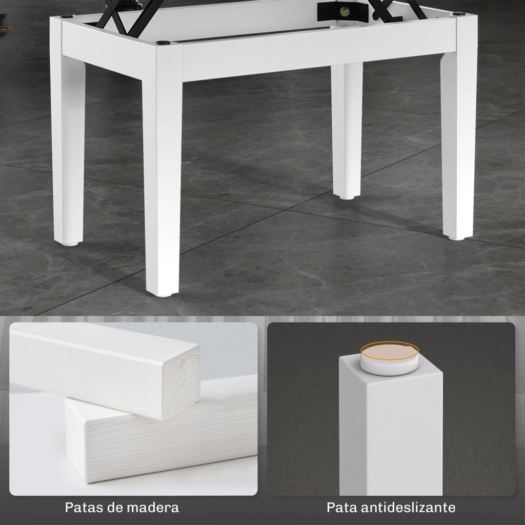 Tavolo regolabile in altezza ¨C zephmum ¨C bianco legno 120x60x48-58