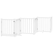 Cancelletto di sicurezza per cani con porta 6 pannelli legno massello di abete bianco 02_0023326