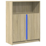 Buffet credenza cassettiera armadio mobile contenitore organizer per cucina soggiorno salotto con illuminazione a LED rovere Sonoma 77 x 34 x 100 cm legno ingegnerizzato marrone 02_0029799