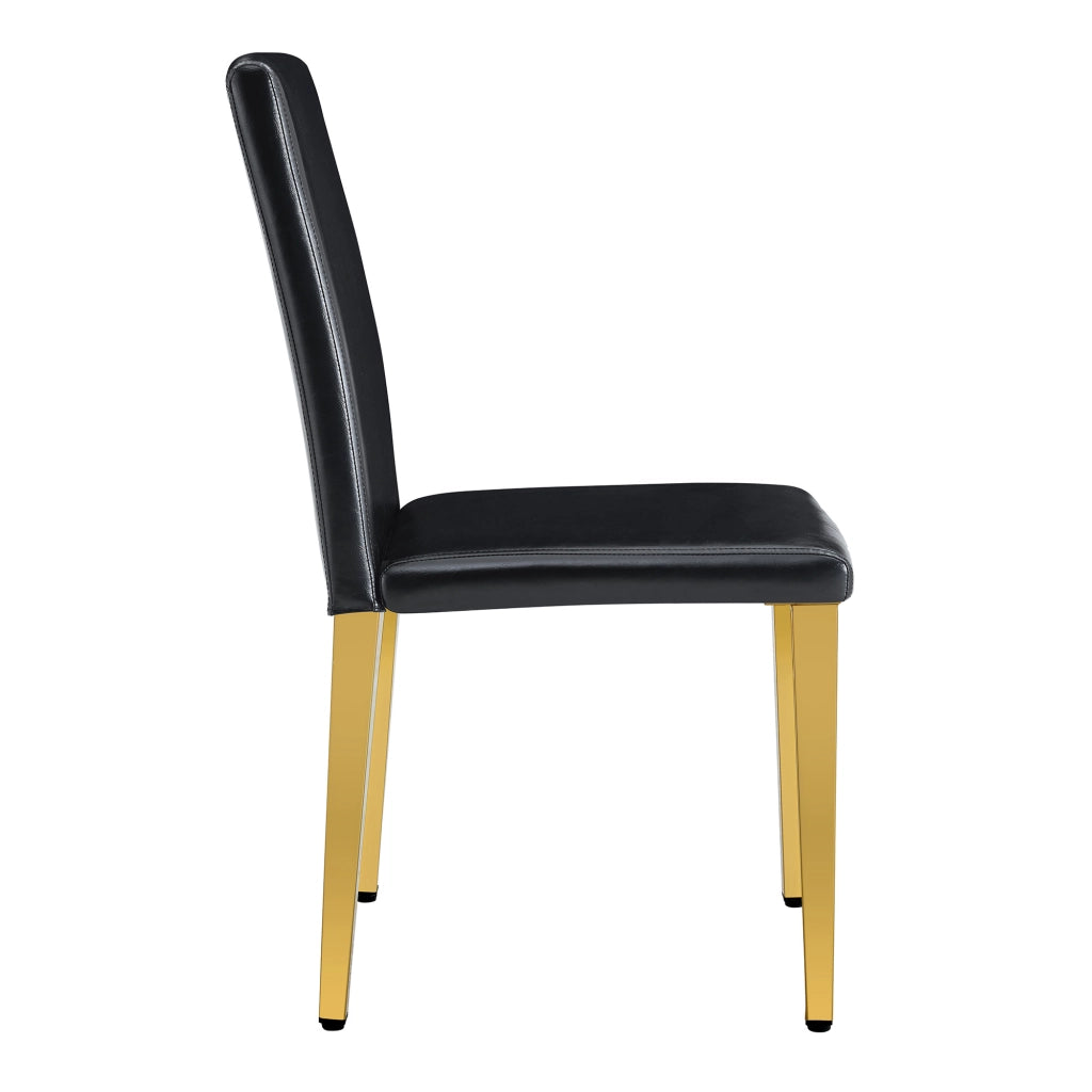 SEDIA DA PRANZO Set da 4 pezzi 90 cm Nero/Oro in PU e metallo