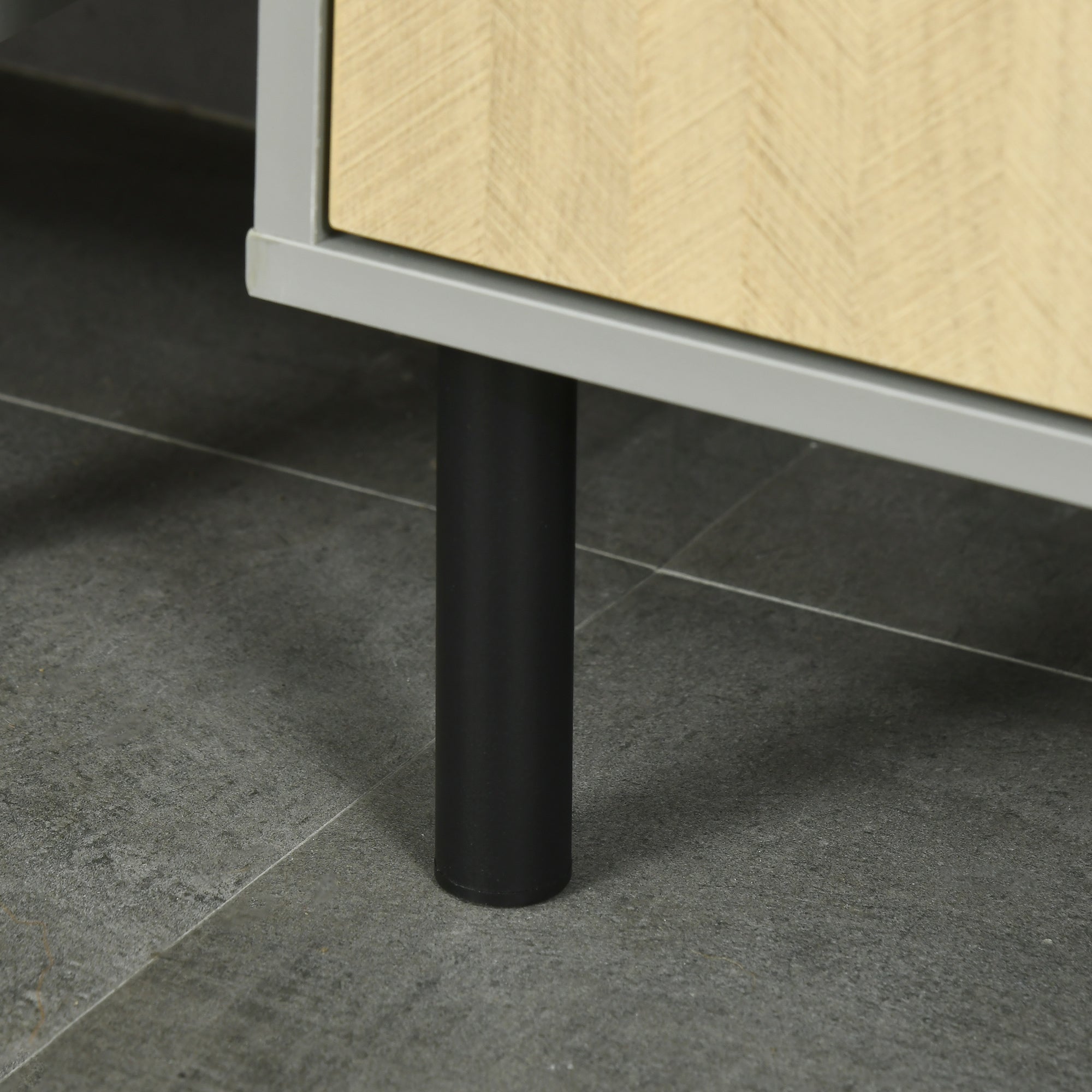 Mobile Sottolavello da Bagno 60x30x60 cm 2 Ante in Truciolato Grigio e Quercia