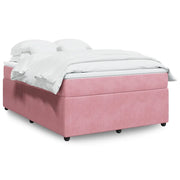 Giroletto a Molle con Materasso Rosa 140x200 cm in Velluto