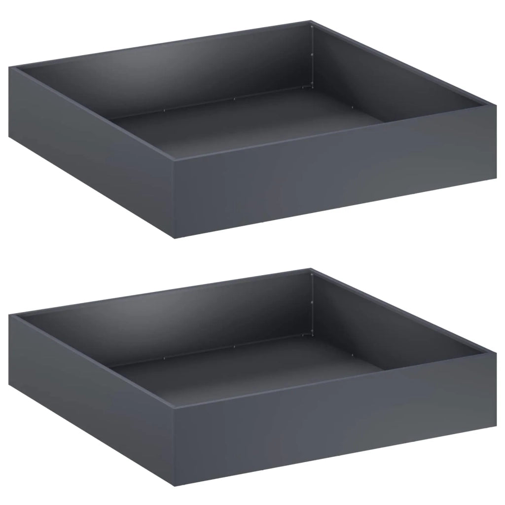 Vaso da giardino 2 pz Antracite 80 x 80 x 20 cm 8005013