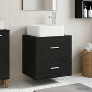Mobile Lavabo da Parete Rovere Nero 49,5 x 41 x 63 cm 890271