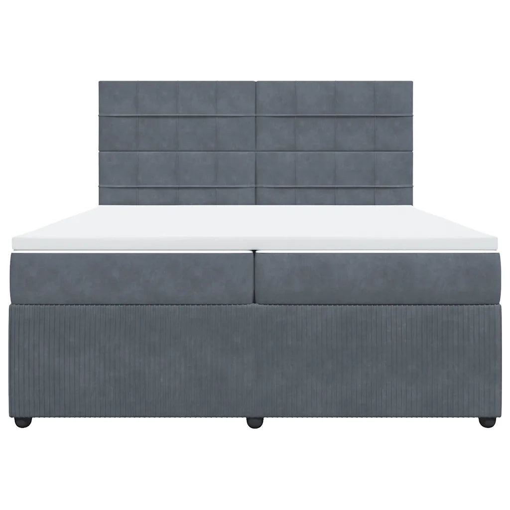 Giroletto a Molle con Materasso Grigio Scuro 200x200 cm Velluto 3294731