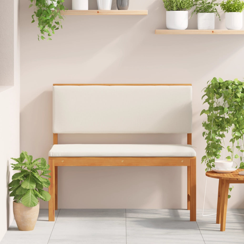 panca da giardino  con cuscini 100x50x91 cm in legno massello di acacia