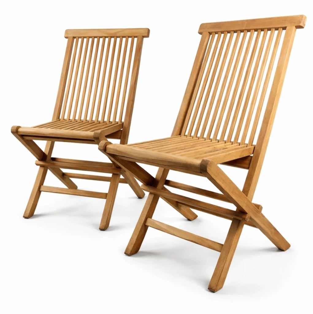 Set di 2 Sedie Pieghevoli in Teak – Pinta