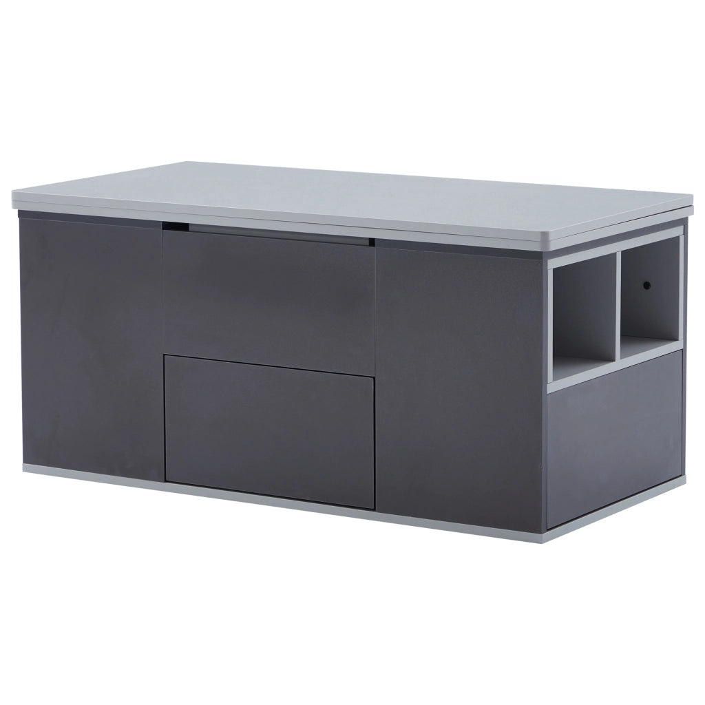 TAVOLINO DA CAFFÈ SALISCENDI 100x51x47 cm Grigio in truciolare, 3 cassetti