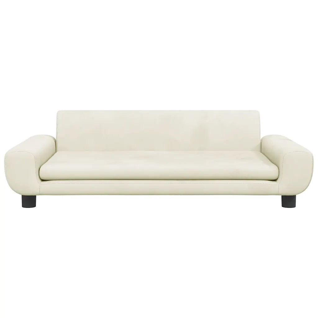 Divano per Bambini-Sofa-Divanetto Crema 100x54x33 cm in Velluto