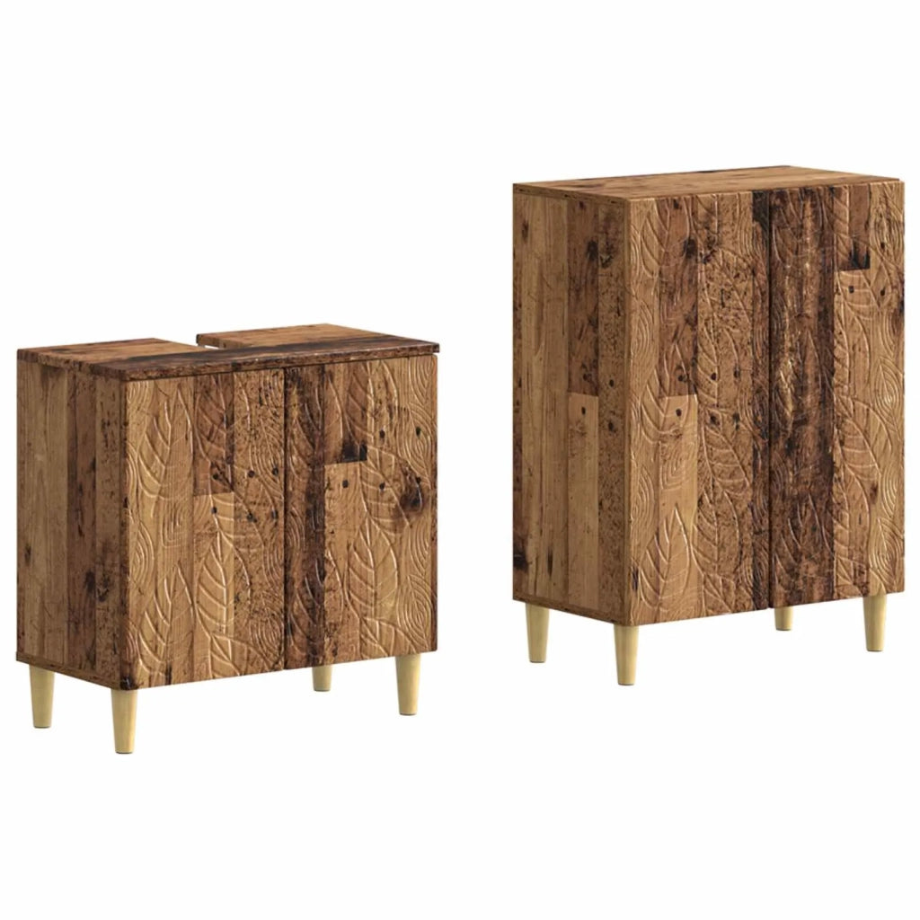 Set di Armadi da Bagno da 2 Pezzi DELFT Legno antico 3417628