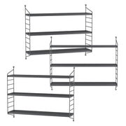 Set di 3 mensole da parete moderno mobile contenitore acciaio 50 x 60 x 15 cm grigio scuro 03_0009787