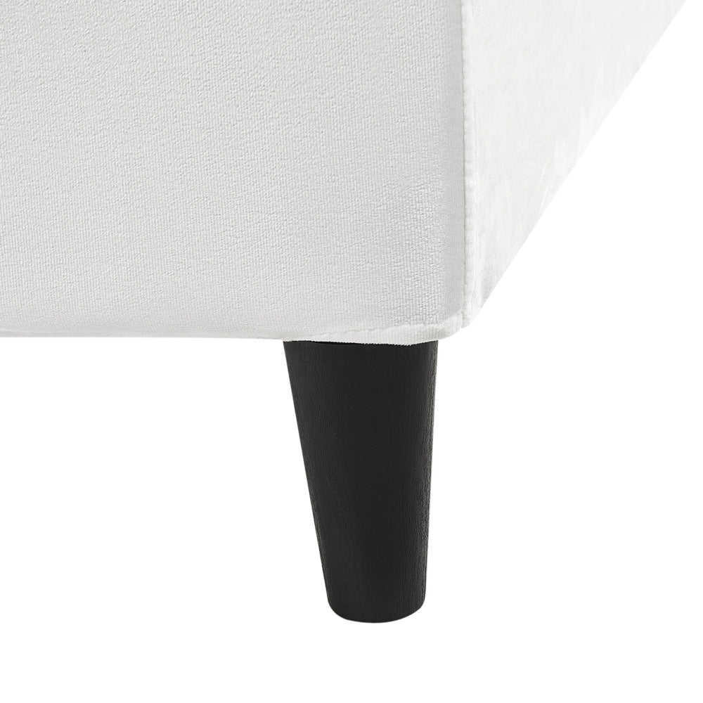 Letto 160 x 200 cm telaio a doghe in velluto bianco contemporaneo