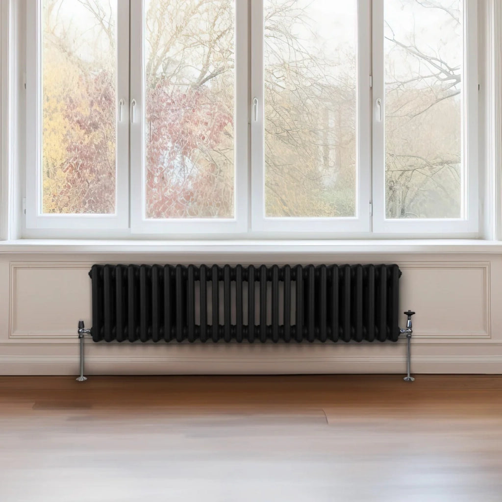 Termosifone Radiatore a 3 colonne per riscaldamento centralizzato Nero 30 x 119cm