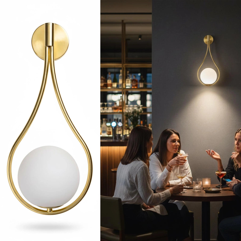 Lampada da Parete Pendente Bronzo Applique Moderno Attacco G9 Sfera Luce Camera da Letto Comodino Soggiorno Corridoio 230V