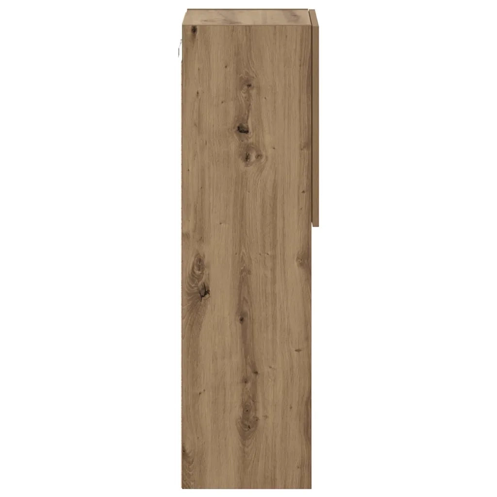 vidaXL Mobili TV con Luci LED 2 pz Rovere Artigianale 30,5x30x102 cm
