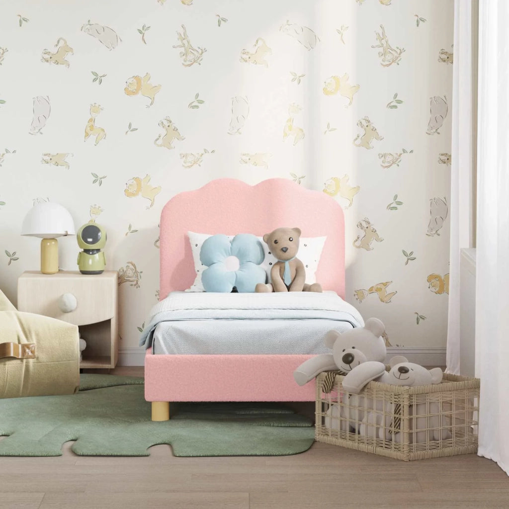 Struttura letto per bambini con testata Rosa 70 x 140 cm Bouclé