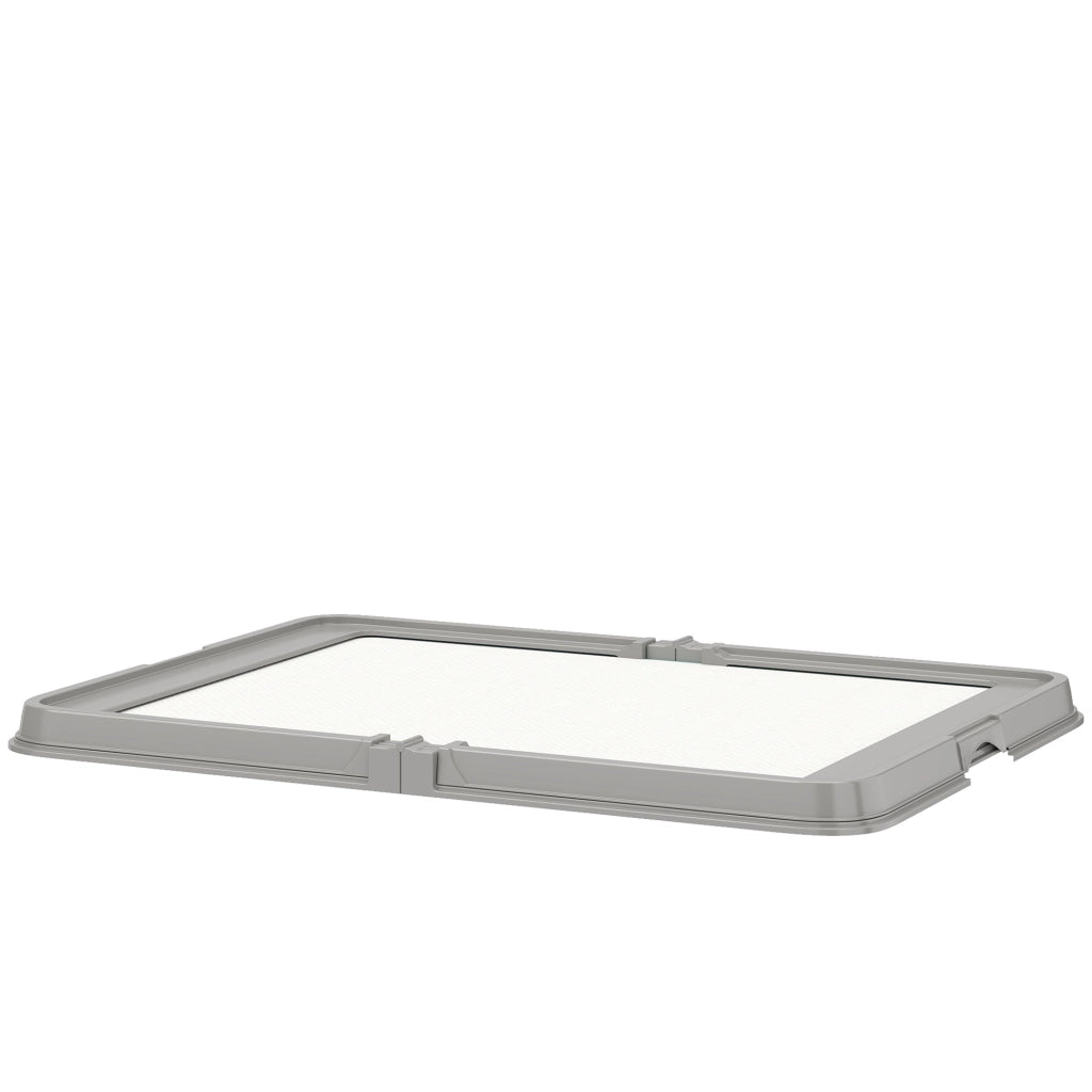 Vassoio Sanitario per Cani Pieghevole con 3 Cuscinetti ¨C zephmum ¨C Grigio 86x62 cm