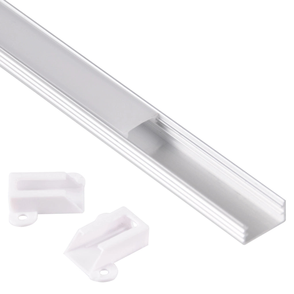Profilo LED in alluminio a vista 1m satinato Polux