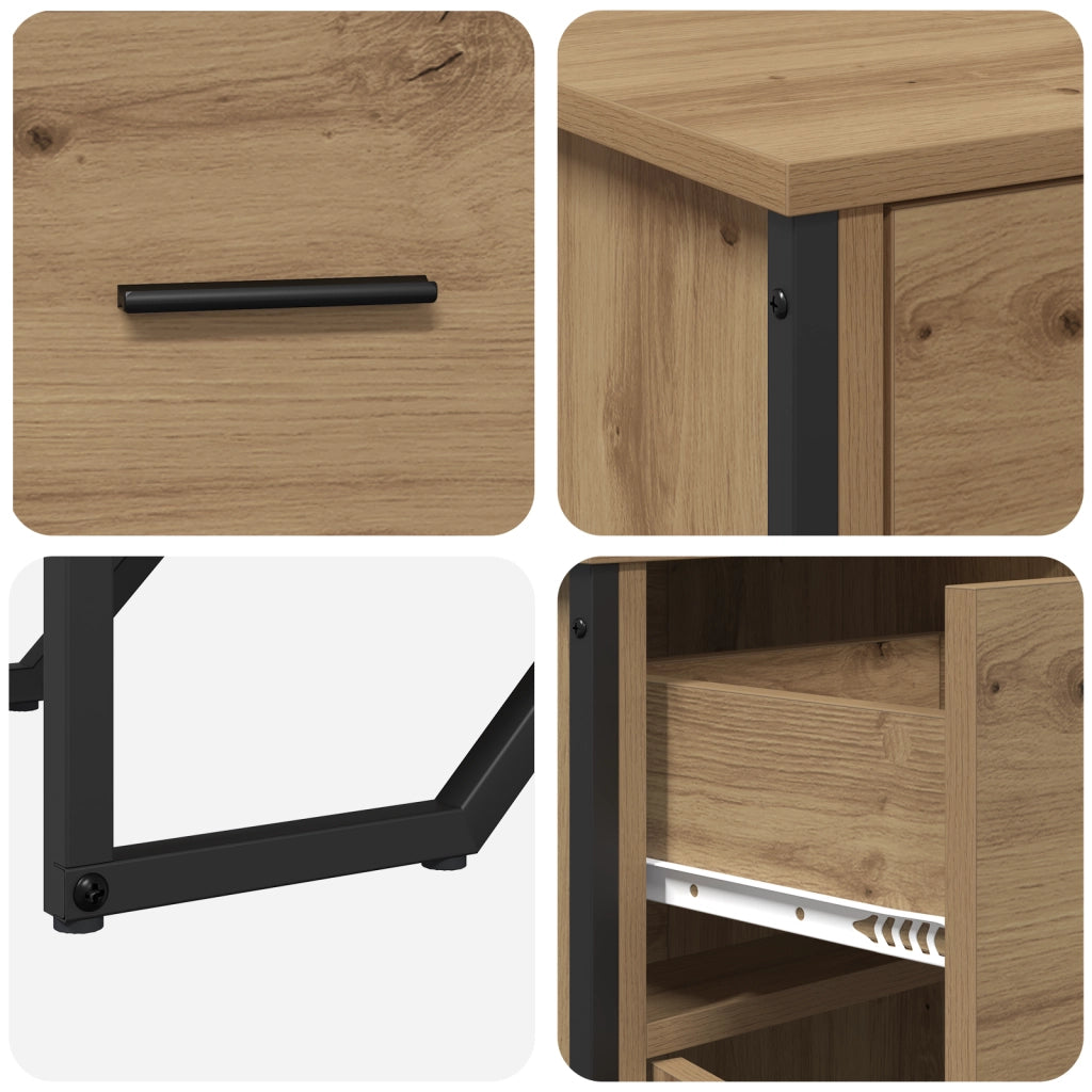 Credenza in Rovere Artisan 97x32.5x74.5 cm Legno Ingegnerizzato