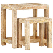 Set Tavolini da Salotto 2 pz in Legno Massello di Mango 285881