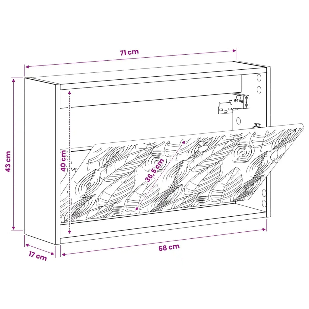Mobiletto per Scarpe da Muro DELFT 71 x 17 x 43 cm 897071