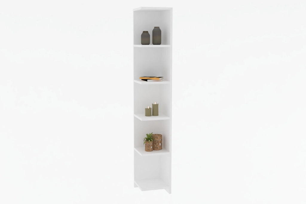 Libreria in legno "Ravella" - 25 x 25 x 160 cm - Bianco