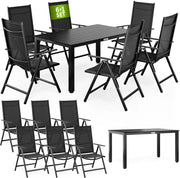 Tavolo e Sedie da Giardino Alluminio 6 +1 Tavolo WPC 140x80 cm Mobili Esterno Grigio