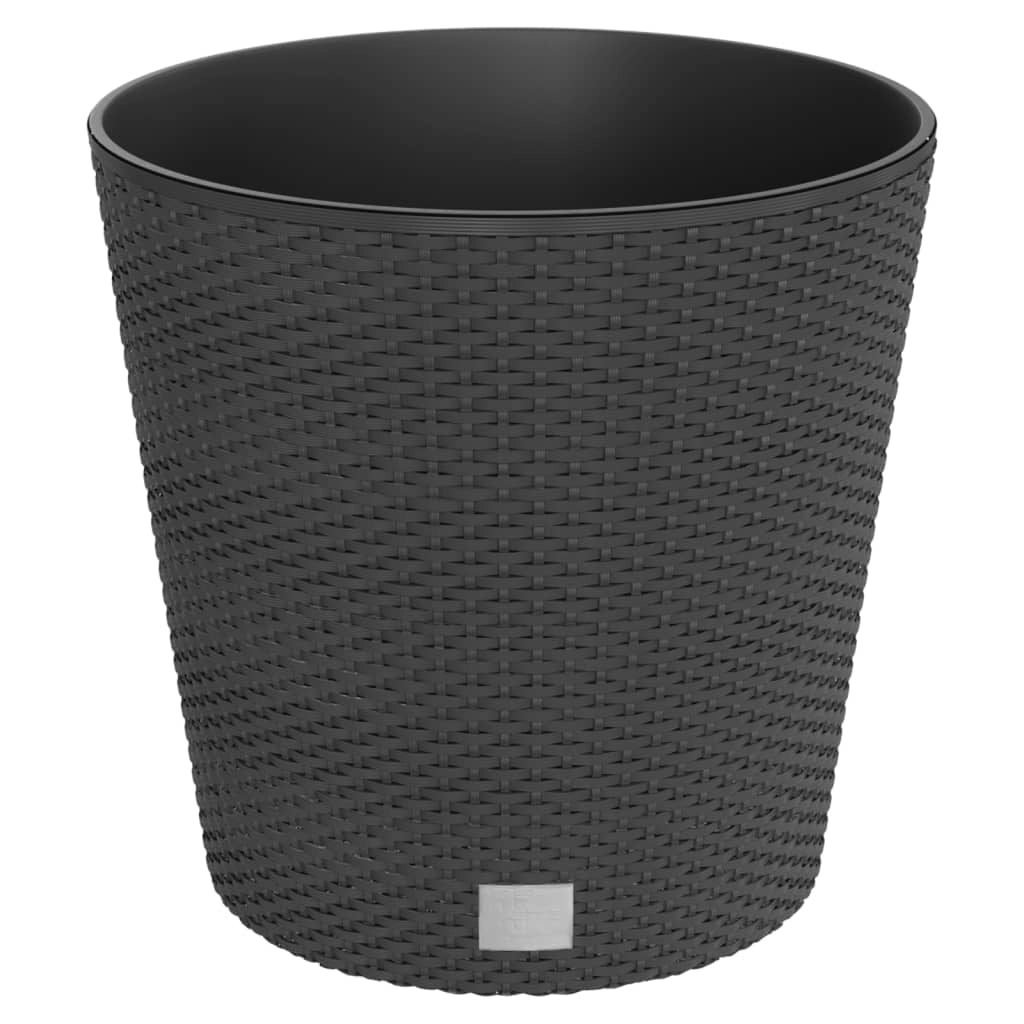 Vaso rialzato per fioriera piante fiori terrazza giardino e interno rimovibile 35/37,5 L rattan PP antracite 02_0038606