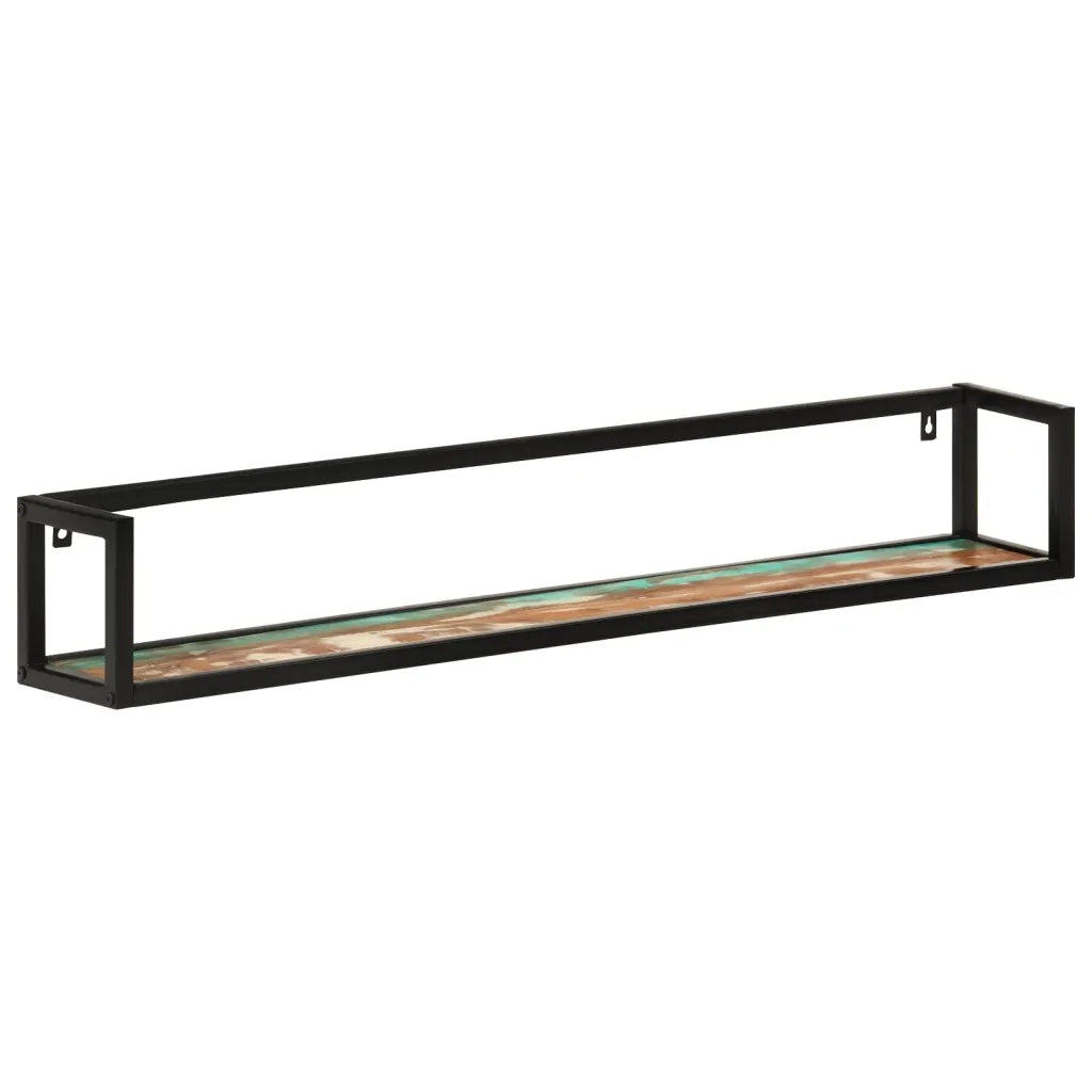 Mensole Parete 2 pz 110x17x17cm Legno Massello Recupero e Ferrocod mxl 83379