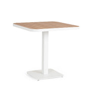 Tavolo da Esterno 75x75x75h cm in Alluminio e Acciaio E-Coating Zelmar Bianco