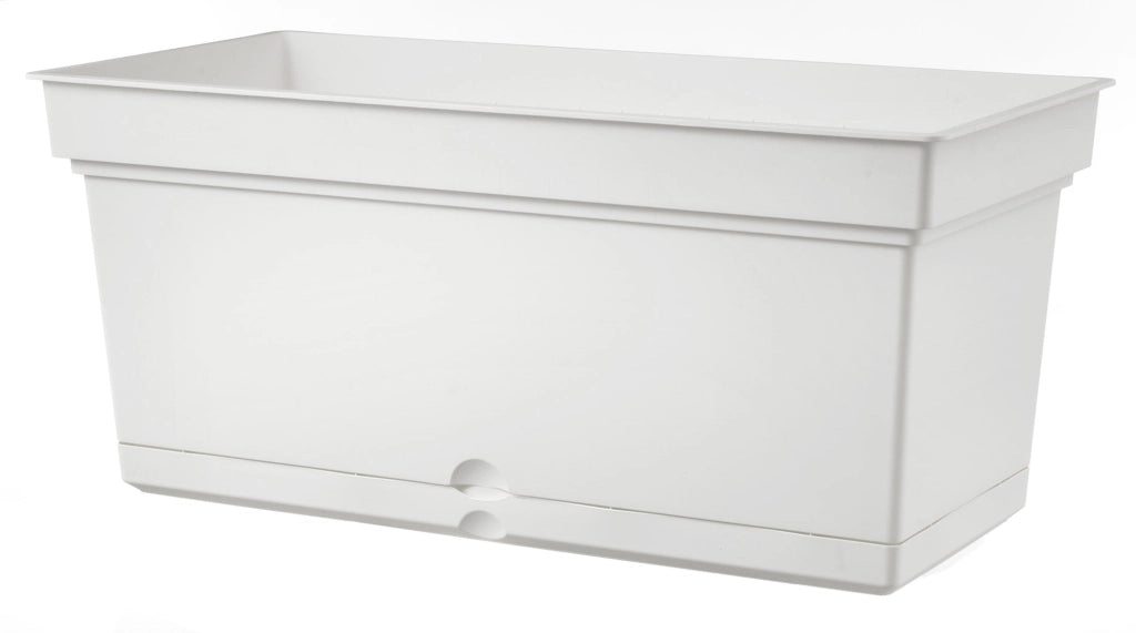 Vaso 98x47x47 cm in Polipropilene con Riserva d'Acqua e Sottovaso Tulli Aqua Elements 98 Bianco