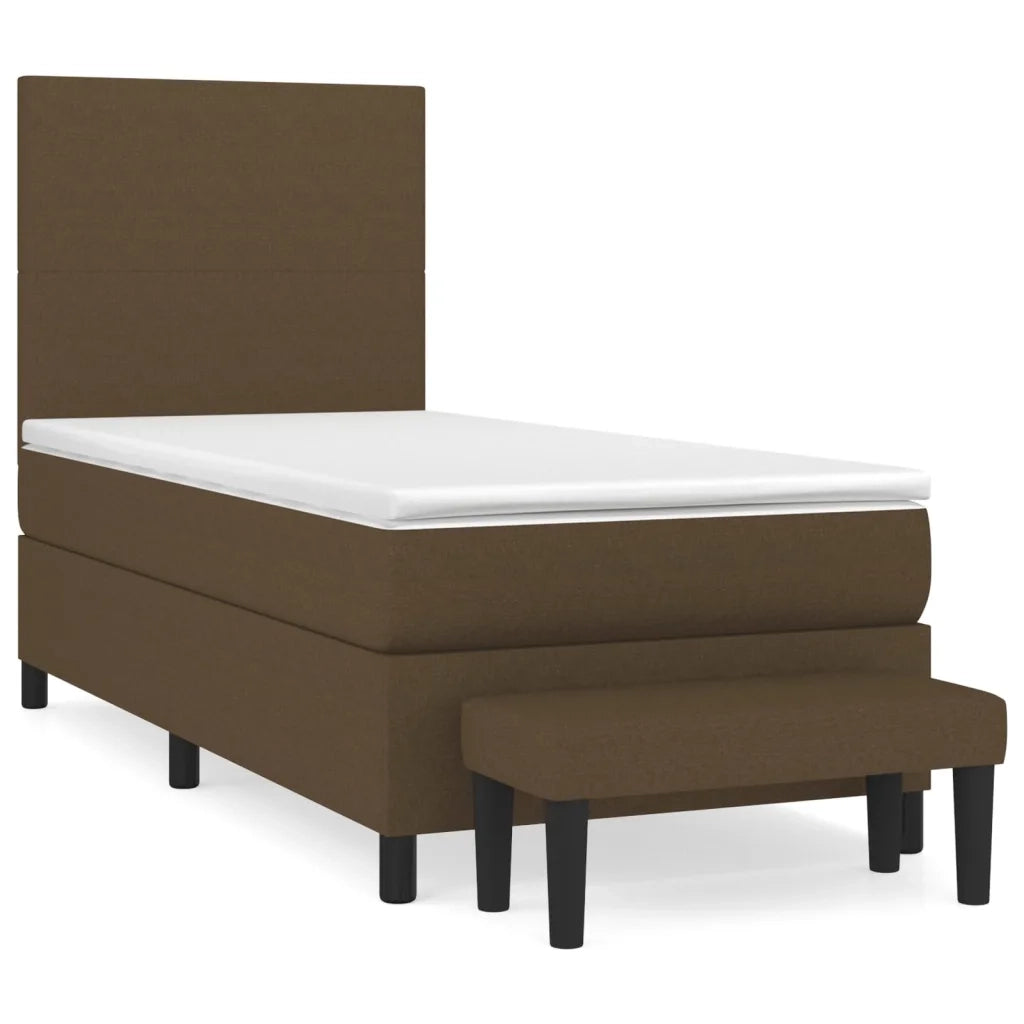 Giroletto a Molle con Materasso Marrone Scuro 80x200 cm Tessuto cod mxl 59442