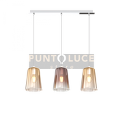 SOSPENSIONE CROMO RETTANGOLARE 3 LUCI (2 AM + 1 RA) 1164CR-S3 R-AR