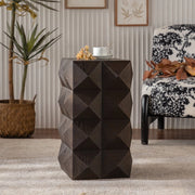 Comodino Vintage in Legno con Pattern in Rilievo ¨C MINIMAL ¨C Marrone, 60 cm