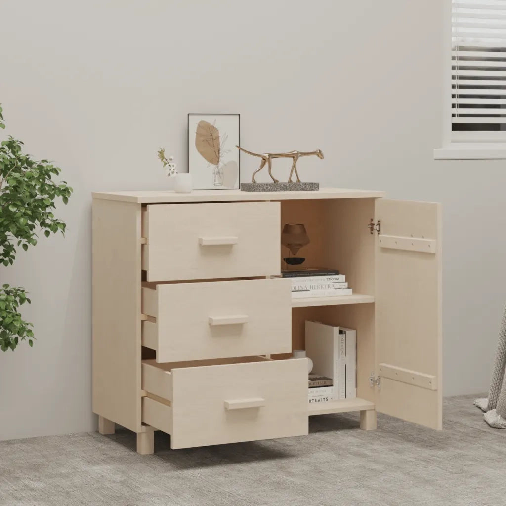 Credenza HAMAR ambra 90x40x80 cm in Legno Massello di Pino 340428
