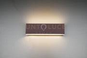 CONCHA APPLIQUE LED 6W · 2x 600lm, 3000K BI-EMISSIONE METALLO COLORE RUGGINE CON REGOLAZIONE D'INTENSITA' 3 STEP AD INTERRUTTORE L. 28CM P. 4,5CM