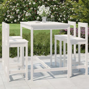 Set Bar da Giardino 5 pz Bianco in Legno Massello di Pinocod mxl 70259