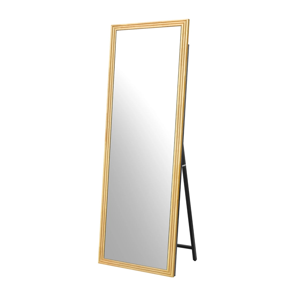 SPECCHIO INTERO 160x50 cm In legno marrone con base metallica regolabile