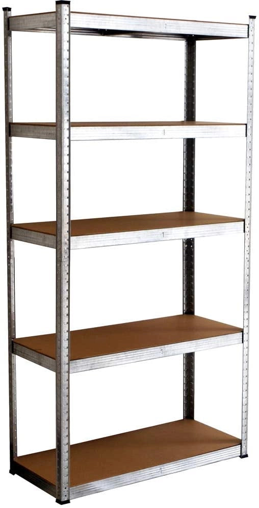 Scaffale Zincato 5 Rip Metallo Mdf 90X40Xh180 - Biacchi Ettore