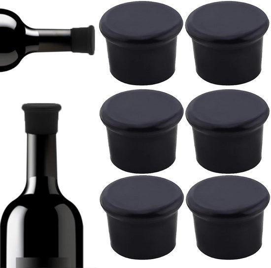 Cerniere in silicone da 6 pezzi - Riscaldabili - Imbottite - Sicure per l'alimentazione - Per vino/birra/champagne - Conservazione a tenuta ermetica - Stoppers per vino