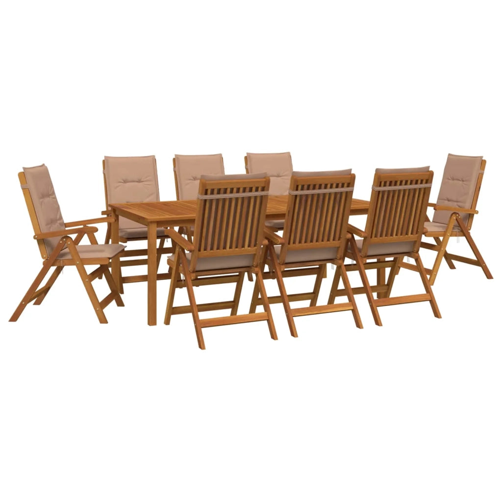 Set da pranzo da giardino da 9 pezzi Naturale 3434587