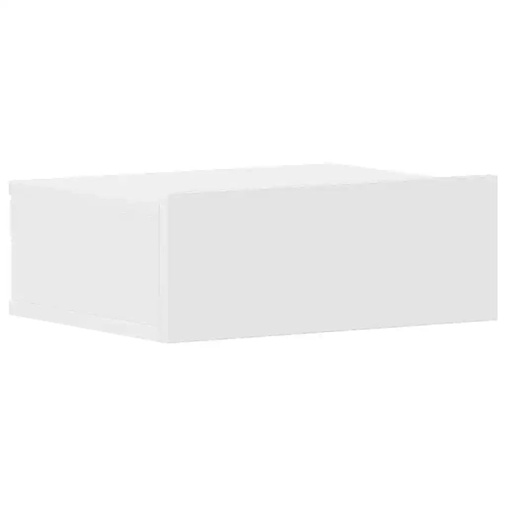 Comodino Pensile Bianco 40x30x15 cm in Legno Multistrato 800306