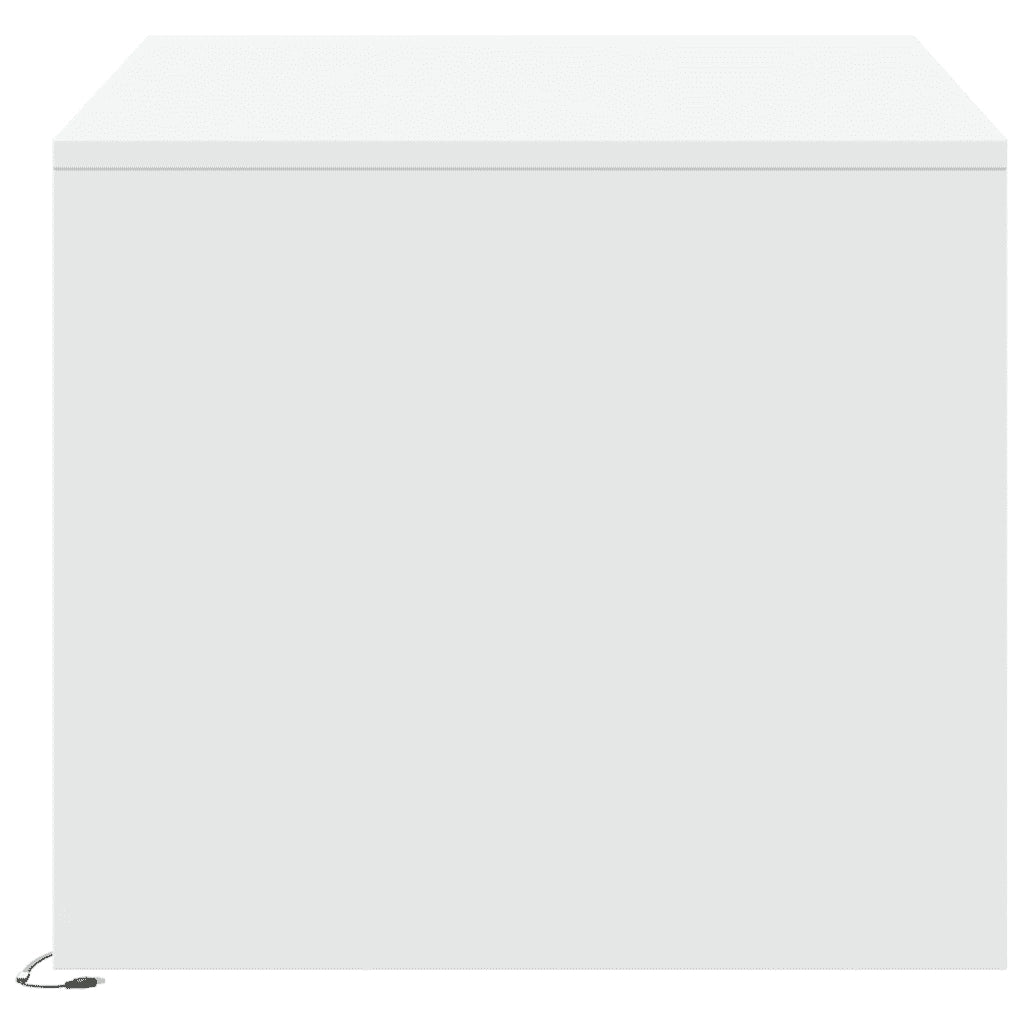 Tavolino da Salotto con Luci LED Bianco in Truciolato 851984