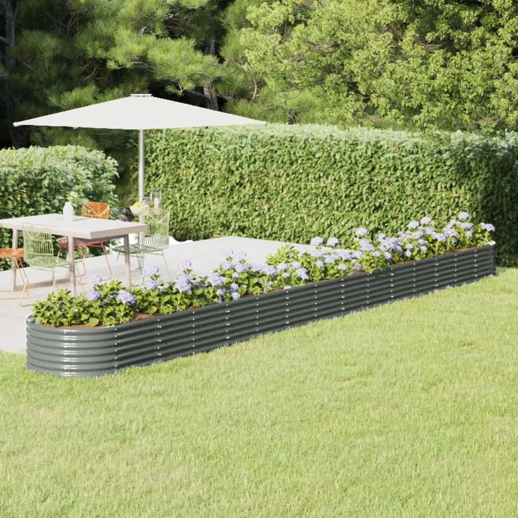 Letto Giardino Acciaio Zincato 620x80x36 cm Grigio 318944